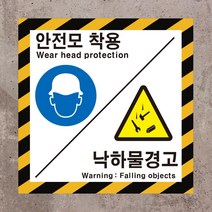 안전모착용+낙하물주의 스티커 or 포맥스