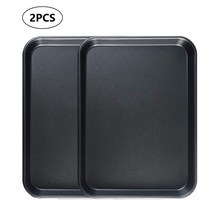 고온 오븐 트레이 2PCS 14inch Bakeware 세트 붙지 않는 쿠키 시트 팬 탄소강 케이크 피자 스퀘어 플레이트 구이 틴 도구 베이킹틀 오븐팬 454