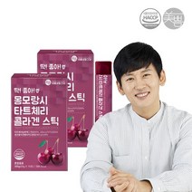 미쁨생활건강 딱좋아 몽모랑시 타트체리 콜라겐 젤리스틱 20g 2통 총 30포, 타트체리 콜라겐 스틱 2통 30포