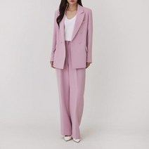 코지 여자 세련된 직장인 셋업 스타일링 더블버튼 자켓