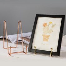 홈시그널 고급 사진 액자 거치대 메뉴판 받침대 테블릿 받침 금속 인테리어 소품, 1.골드 거치대 A(Small)