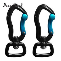 등산용품야외 암벽 등반 회전 카라비너 1 쌍 행잉 연결 후크 캠핑 71/76mm 동굴 탐험 등산을 위한 둥근 눈, 71mm 블랙 스퀘어 아이