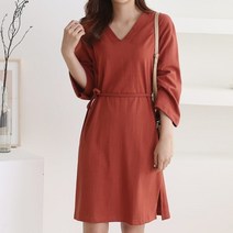 [수키] 브이넥 면 원피스 1038483