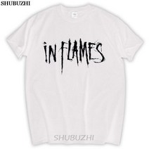 남자 해골 반팔 티셔츠 3D 프린팅 In flames tshirt 스웨덴어 메탈 밴드 남성 프린트 코튼 반소매 100 sbz5647