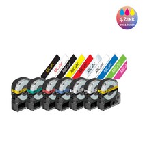 EPSON 엡손 호환 라벨테이프 6mm 9mm 12mm 18mm 24mm 라벨프린터기 테이프, 24mm 노랑바탕/검정글씨-SC24YW