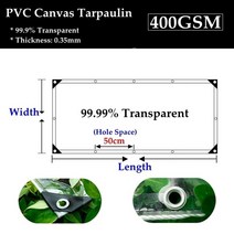 등산 비닐 쉘터 캠핑 팬히터 카라반 팬히터0.35mm 99.9% 투명 PVC 캔버스 타포린 발코니 방수 타프 정원, 01 0.35mm Tarp_34 1.7mx2.9m