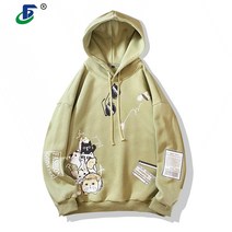 남성용 루즈한 새끼 고양이 프린트 패션 플러스 사이즈 운동복 맨투맨
