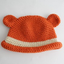 수제 귀여운 곰 귀 털실 모자 여자 겨울 보온 대야 모자