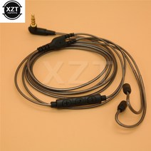 블루투스 Shure SE215 SE425 SE535 SE846 용 케이블 UE900 포트 교체 MMCX 코드 이어폰 라인 iphone 마이크 포함 Samsung, 01 Black