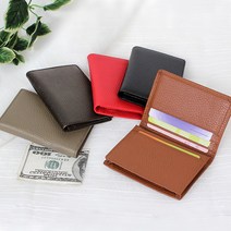 남성 여성 공용 천연 소가죽 심플한 카드 지갑