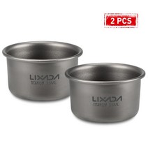 Lixada-야외 티타늄 티 컵 1/2/3 개 미니 초경량 식기 홈 오피스 캠핑 피크닉 커피 차 우유 머그잔 조리기구, 02 2PCS