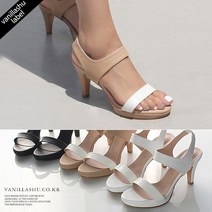 바닐라슈 국내수제 자체제작 드레서 뱀피콤비 워킹핏 가보시샌들(8cm)