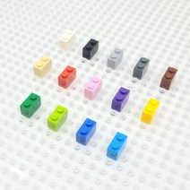 요고요 레고 호환 부품 커스텀 벌크 브릭 타일 100G 패키지, 브릭 1 x 2 베이지