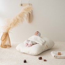 롤베이비 착한 역류방지쿠션 신생아 역류쿠션 아기 커버분리형 쿠션+가슴안정베개 세트, 아이보리(단품+가슴안정베개)