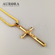 18K컬러 명품브랜드 십자가 힙합 목걸이 CROS-1905