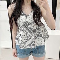 페이블리 V넥 민소매 뷔스티에 나시(끈조절가능)