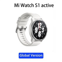 샤오미 워치 S1 액티브 글로벌 버전 스마트워치 AMOLED 디스플레이 5ATM 방수 심박수 블루투스 응답 전화 오리지널 워치, S1 Active White GL