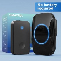 자체 전원 방수 무선 초인종 도어 벨 차임 링 배터리 없음 전기 유럽영국미국 플러그 스마트 홈 1 2 버튼 수신기, 1Button 1Receiver+UK