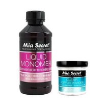 전문가용 네일 시스템 클리어 아크릴 파우더 액상 모노머 세트 미아 시크릿, 4 oz Powder + 4 oz Monomer