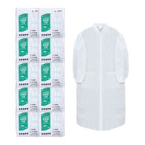 스카이 일회용 실험용가운 연구실 부직포 가운 10매 L사이즈, L, 10개