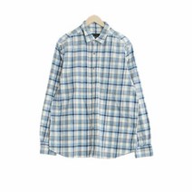 마시모두띠 화이트블루 체크 면 긴팔셔츠 남자 0896