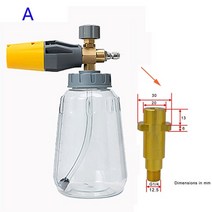 세차 스노우 폼건 폼렌스 압축 분무기 용품 스노우 폼 랜스 투명 폼 생성기 고압 세척기 용 1 폼 캐논, a