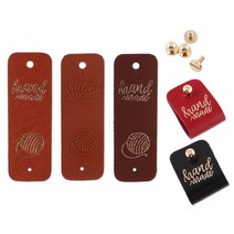 뜨개용 털실 니팅 라벨 태그 반접는 가죽라벨 핸드메이드택, 추가안함, 탠브라운 골드, 1개