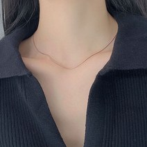 르부포유 써지컬스틸 1mm 얇은 스네이크 체인 초커 실 뱀줄 목걸이 2color