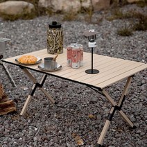 위드미 캠핑 우드 롤 테이블 M 중형, 화이트오크, 단품