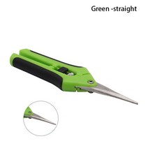 견고한 스테인레스 스틸 호환 다기능 과일 꽃 가지 치기 가위 직선 팔꿈치 정원 원예, 02 Green -straight