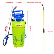 수동분무기 5L/8L 공기압포트 대용량 어깨등식주전자 원예약 물주전자, 8리터 분무기+긴 유리섬유 스프레이(78CM)