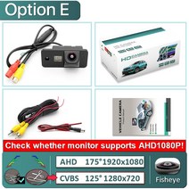 후방카메라 GreenYi 170 학위 1080P AHD 특수 차량 아우디 A3 S3 A4 S4 A6 S6 A8 S8 Q7 탄도, 05 E-AHD1080P-175deg