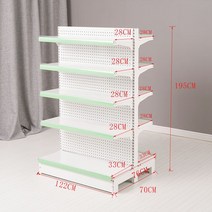 슈퍼 마켓 선반 진열대 벽 편의점 디스플레이 마트 대형, 양면 5층 메인  122 x 70 x 195