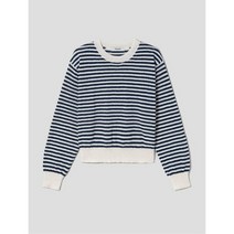에잇세컨즈 배색 스트라이프 라운드넥 풀오버 네이비 323351LY4R