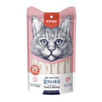 완피 고양이 습식 츄르 크리미퓨레 (참치&새우), 25P, 4팩