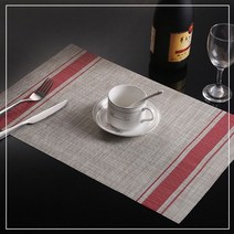 북유럽풍 테이블 플레이팅 데코 매트 스트라이프, 그레이