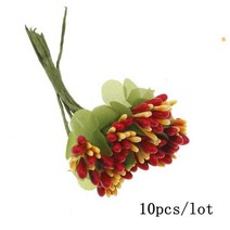 부케돔 미니 붉은 인공 꽃 오시 열매 번들 DIY 크리스마스 웨딩 케이크 선물 상자 화환 장식, 8.8