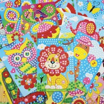 Blackgirl EVA 큐빅 종이 모자이크 아트 만들기 DIY 숫자놀이 스티커 24종, 꽃과나비들_$Q7B