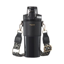 대용량 원터치 스텐 스포츠 보틀 보온보냉 텀블러, 블랙, 650ml