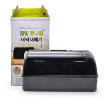웰빙 콩나물 새싹 재배기 블랙 수경 싹틔우기 채소 씨앗 미니텃밧 베란다텃밭 땅콩, 단품