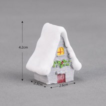 크리스마스트리장식소품 크리스마스 산타 클로스 썰매 사슴 나무 입상 인형 집 미니어처 요정 정원 장식 액, 스노우 하우스 그레이