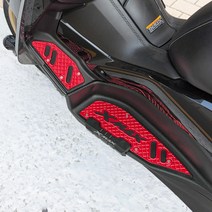 야마하 2022 XMAX300 튜닝 발판 사이드 가드 스텝 플레이트 17-22년식, Red - 레드, 1개
