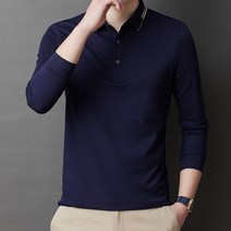 남자긴팔티 카라셔츠 가을 남성 비지니스 캐쥬얼 중년 청년 솔리드 무지 카라넥 롱슬리브티 JD21109 4994947014