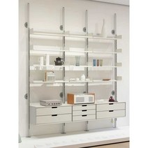 Vitsoe Voice 606 Visong 범용 스토리지 랙 지지대 액세서리, 상세 페이지 참고, 281-310cm (실버)