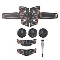 EMS 복부 근육 자극 트레이너 USB 충전식 슬리밍 마사지기 + 3 컨트롤러 ABS 복부 마사지, 오렌지