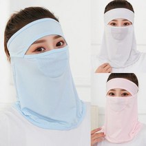 눈만보이는 마스크 이마밴드 쿨 그늘막 골프장 야외 캠핑 해변, 연핑크, 상품선택, 연핑크