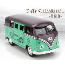 해외직구 폭스바겐 마이크로버스 1:36 다이캐스트 / 키덜트 피규어 모형차 미니어쳐 명차 선물 생일 장식용, Green
