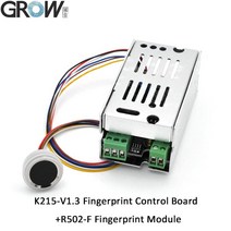 지문인식기 호환 성장 R502-F RGB LED 방수 작은 DC3.3V 직경 21.5mm MX1.0-6pin 용량 성 라운드 지문 모듈, 03 K215-V1.3 R502-F