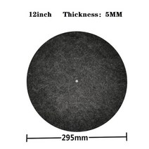 lp 레코드 플레이어 미니 블루투스 턴테이블 축음기 청소 비닐 용 12inch 10inch 7inch 정전기 방지 슬립 매트 펠트 매트, 12인치 5MM 그레이