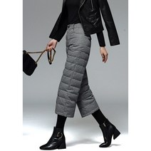 여성 여자 누빔 패딩 뒷 밴딩 통 바지